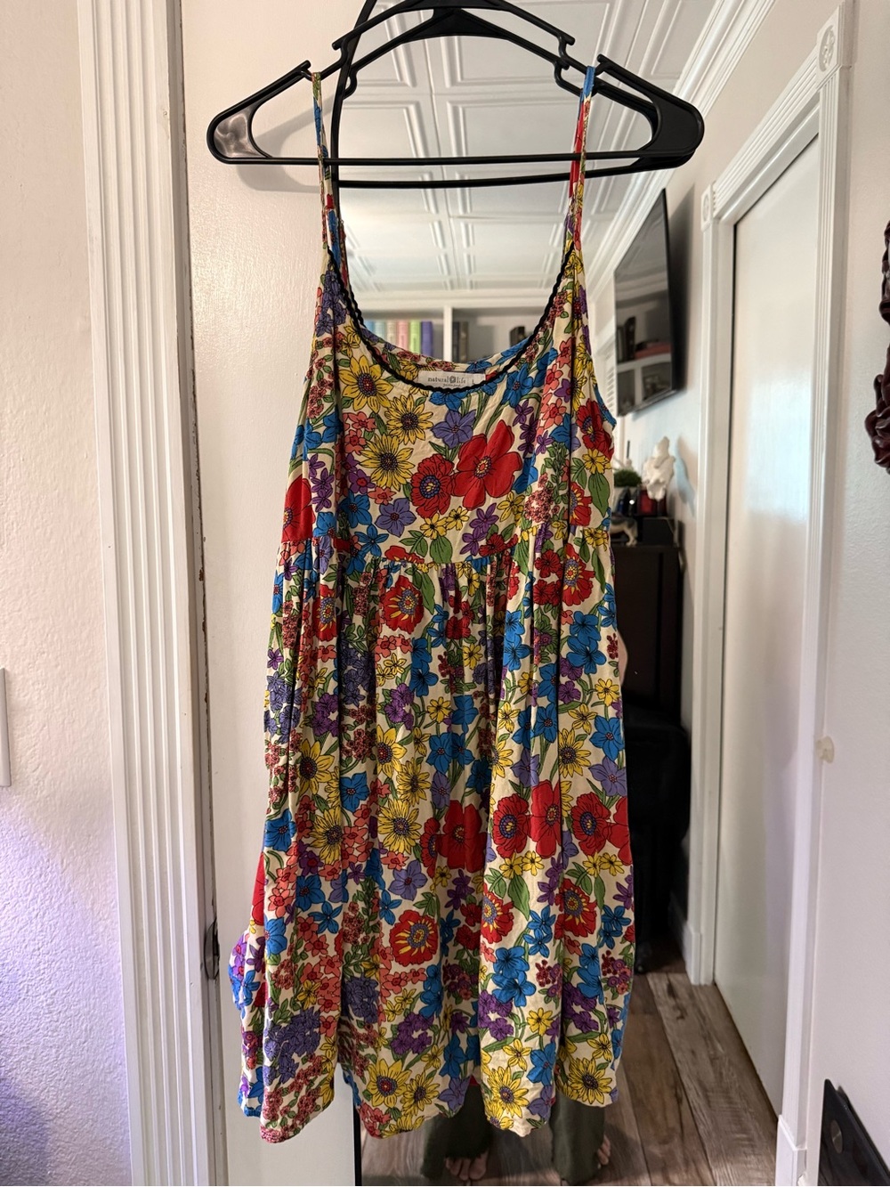 NATURAL LIFE Bright Floral Spaghetti Strap Dress - Red, Blue, Yellow, Purple